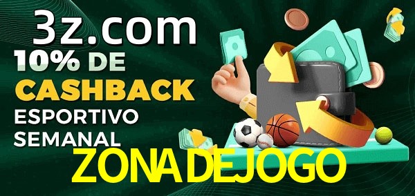10% de bônus de cashback na ZONADEJOGO